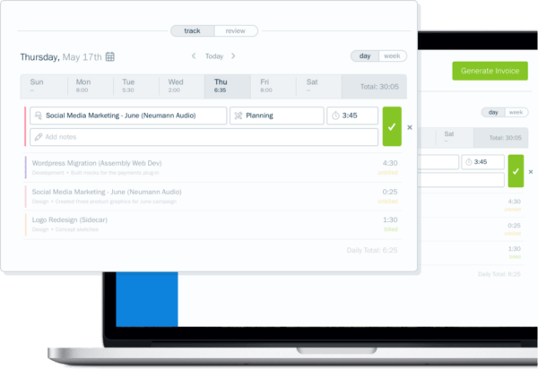 FreshBooks time tracking software