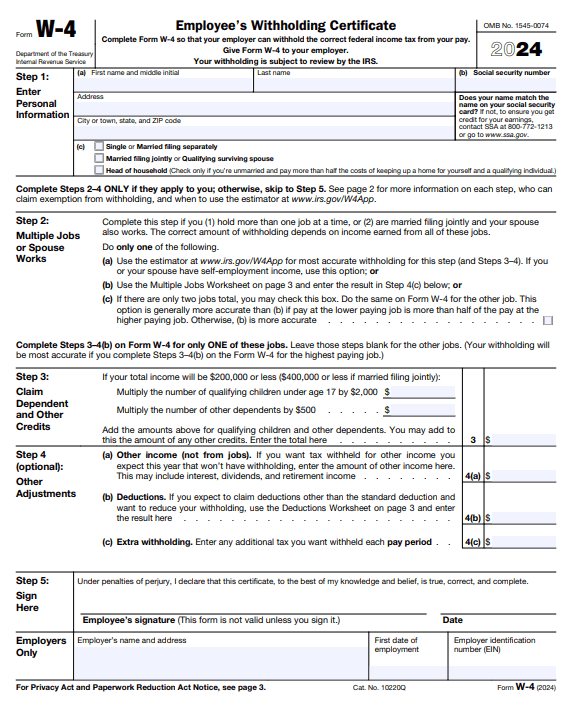 Form W-4 2024